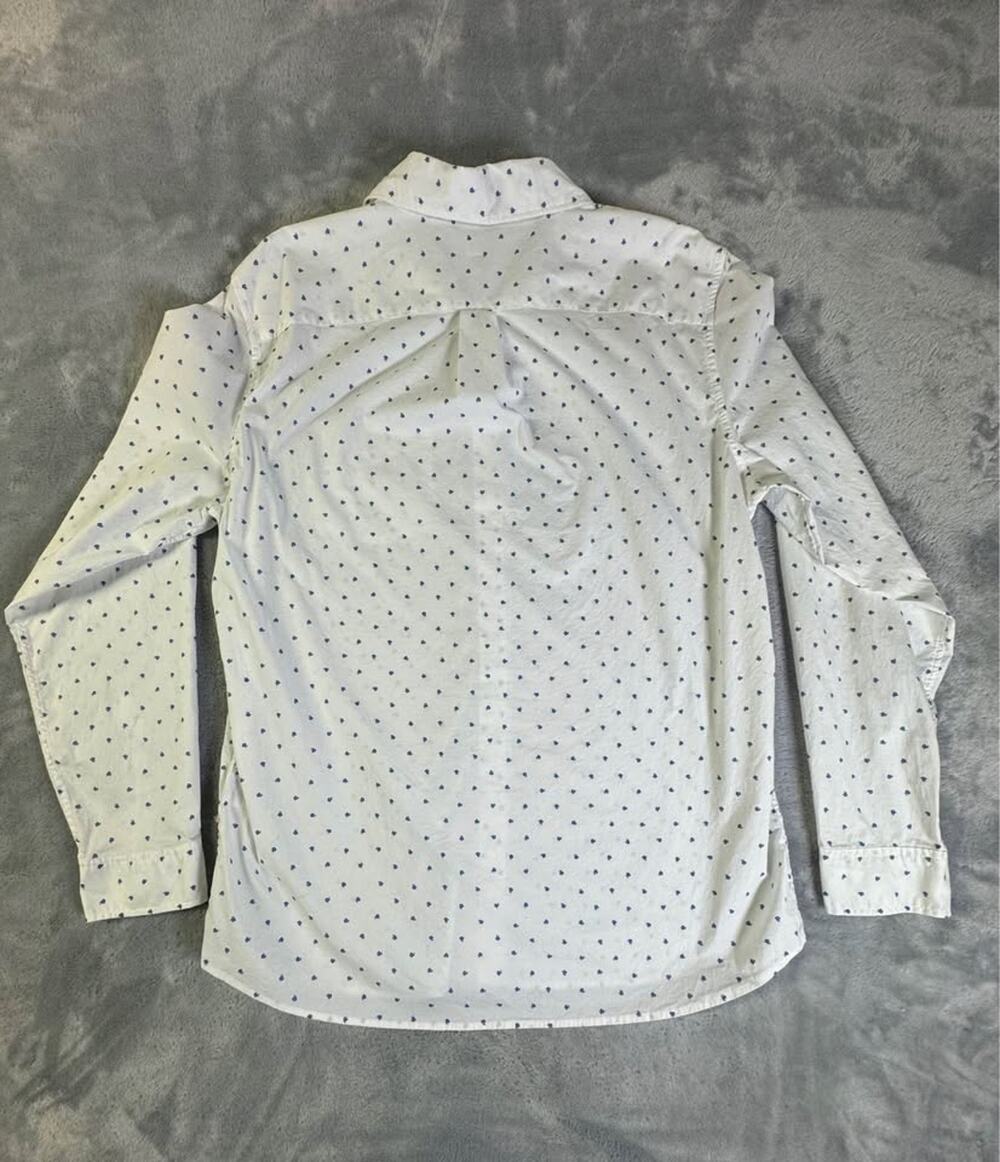 GAP Men’s Button Up Shirt Large White Blue Micro Print Standard Fit Stretch